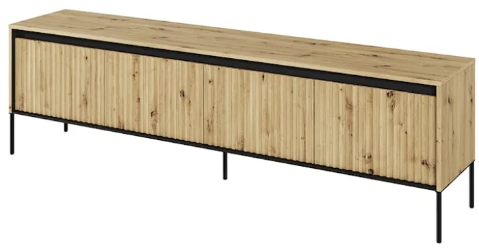 Szafka RTV Trend 193 cm z LED Dąb artisan