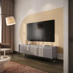 Szafka RTV Trend 167 cm z LED Szara
