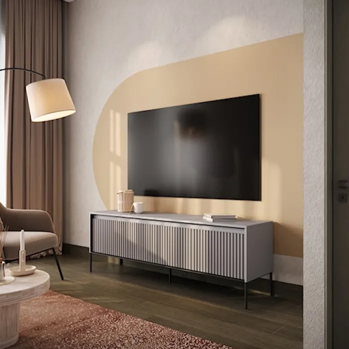 Szafka RTV Trend 167 cm z LED Szara