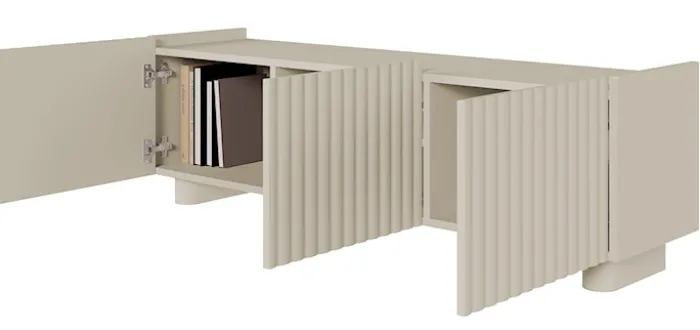 Szafka RTV trzydrzwiowa Fiorra 144 cm kaszmir