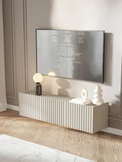 Szafka RTV trzydrzwiowa Fiorra wisząca 144 cm kaszmir