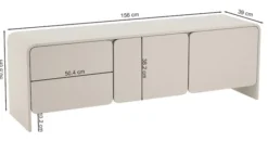 Szafka RTV trzydrzwiowa Lummo 156 cm kaszmir