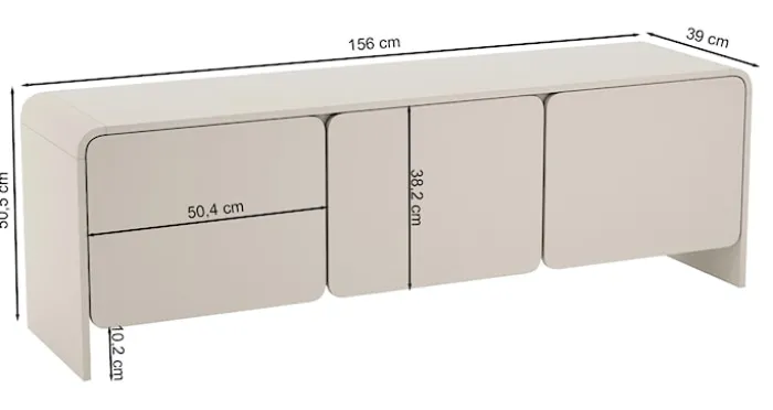 Szafka RTV trzydrzwiowa Lummo 156 cm kaszmir