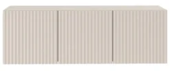 Szafka RTV trzydrzwiowa Sunds z ryflowanymi frontami 150 cm kaszmir