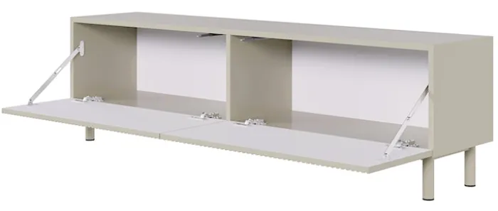 Szafka RTV Veldio New z frezowanym frontem 140 cm szary beż