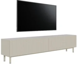 Szafka RTV Veldio New z frezowanym frontem 175 cm szary beż