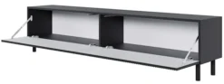 Szafka RTV Veldio New z frezowanym frontem 175 cm czarna