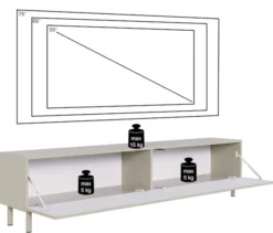 Szafka RTV Veldio New z frezowanym frontem 175 cm czarna