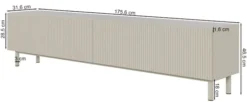 Szafka RTV Veldio New z frezowanym frontem 175 cm czarna