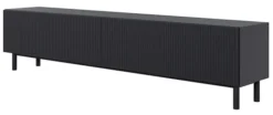 Szafka RTV Veldio New z frezowanym frontem 175 cm czarna