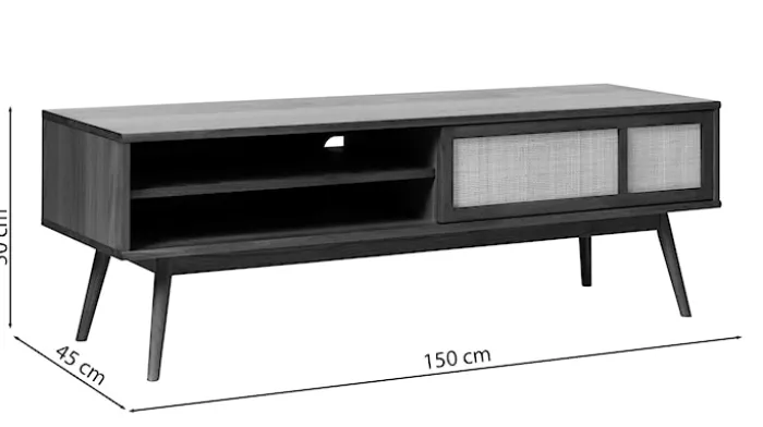 Szafka RTV Visimmy 150 cm dąb/plecionka