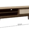 Szafka RTV Visimmy 150 cm przyciemniony dąb/plecionka
