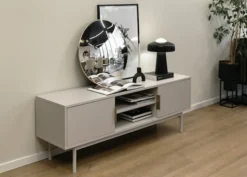 Szafka RTV Viviaro dwudrzwiowa z wnękami 154 cm kaszmir