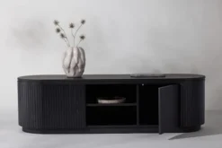 Szafka RTV Vulnutter 160 cm dąb czarny/lamele