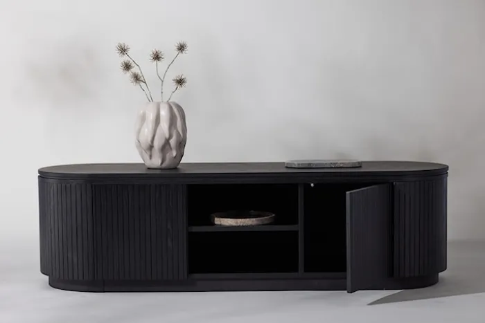 Szafka RTV Vulnutter 160 cm dąb czarny/lamele