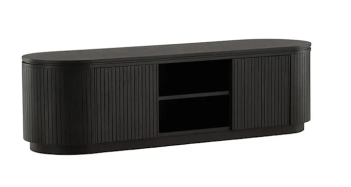 Szafka RTV Vulnutter 160 cm dąb czarny/lamele