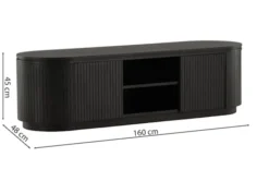 Szafka RTV Vulnutter 160 cm dąb czarny/lamele