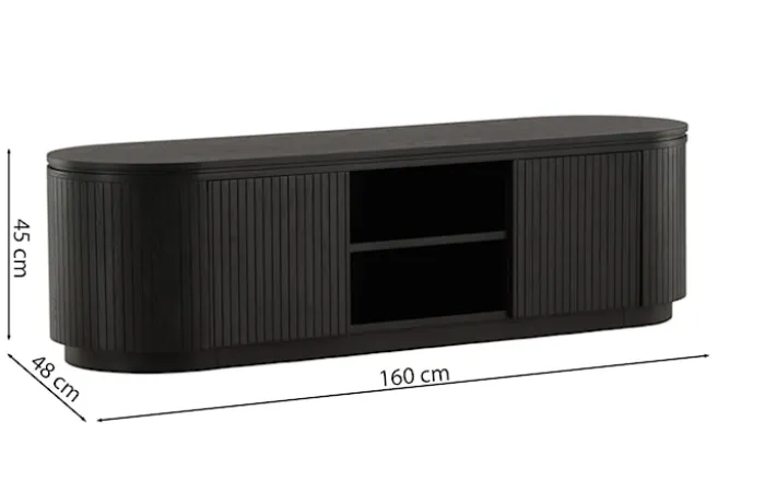 Szafka RTV Vulnutter 160 cm dąb czarny/lamele