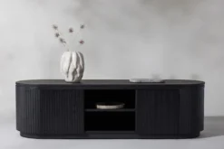 Szafka RTV Vulnutter 160 cm dąb czarny/lamele