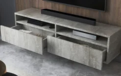Szafka RTV z dwiema szufladami Rednaw 140 cm Beton