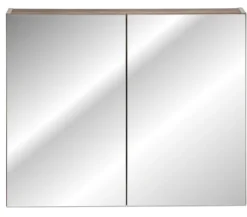 Szafka wisząca Olimmi z lustrem 80 cm szara / dąb santa