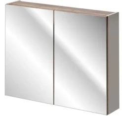 Szafka wisząca Olimmi z lustrem 80 cm szara / dąb santa