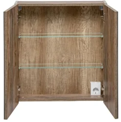 Szafka wisząca Olimmi z lustrem 60 cm szara / dąb santa
