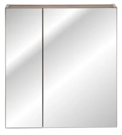 Szafka wisząca Olimmi z lustrem 60 cm szara / dąb santa