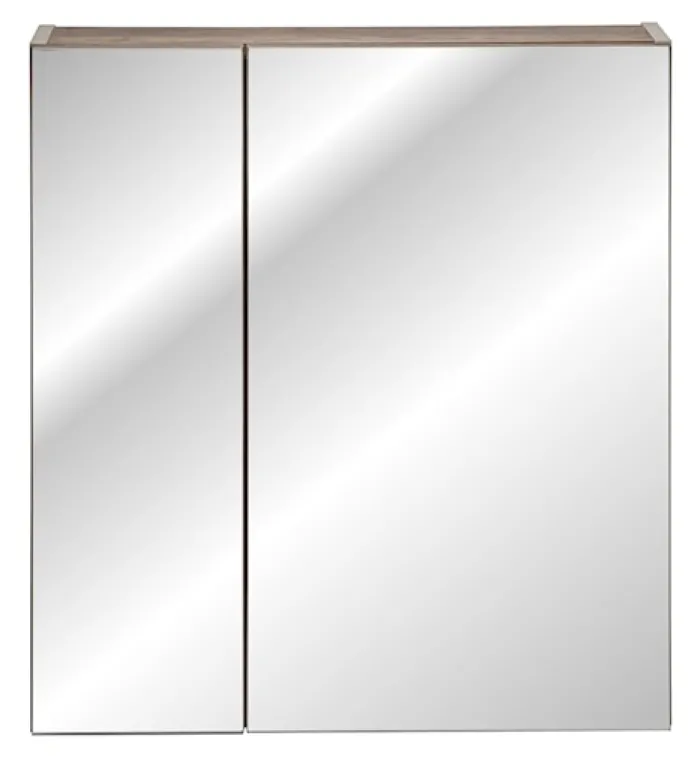 Szafka wisząca Olimmi z lustrem 60 cm szara / dąb santa