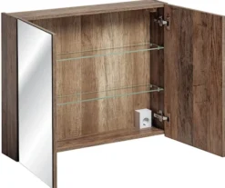 Szafka wisząca Olimmi z lustrem 80 cm dąb santa