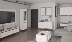 Szafka wisząca Osaka z ryflowanym frontem 46 cm beż piaskowy