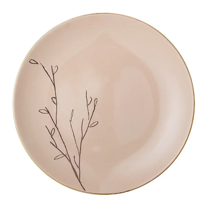 Talerz Bloomingville Juhana z kamionki brązowy średnica 22 cm