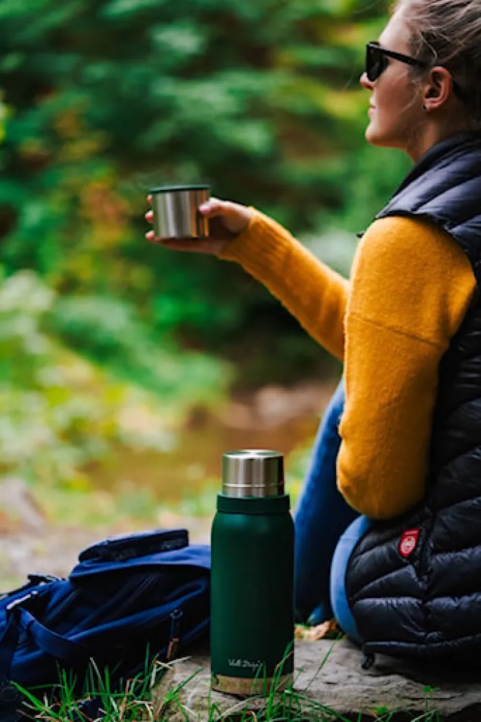 Termos turystyczny z 2 kubkami Fuori 1L zielony