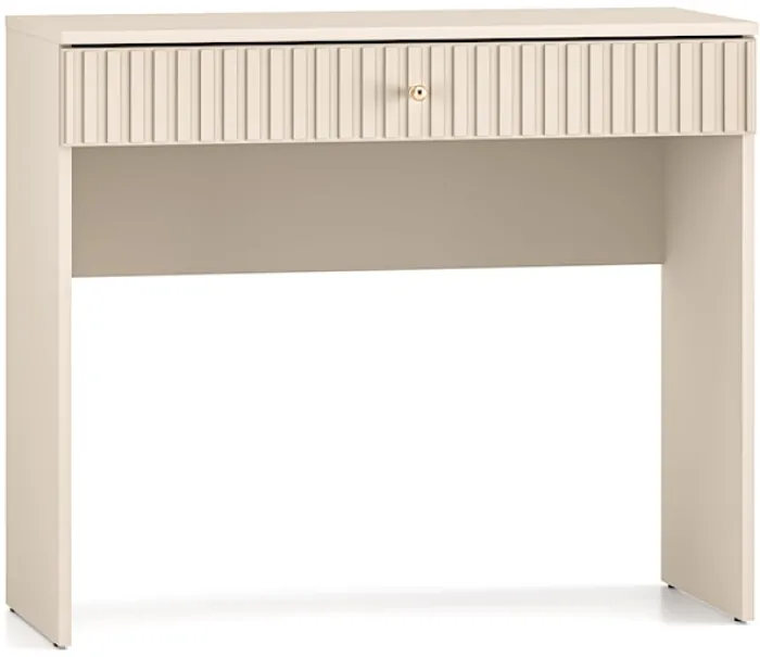Toaletka Caletto z szufladą 92 cm ozdobne lamele beżowa