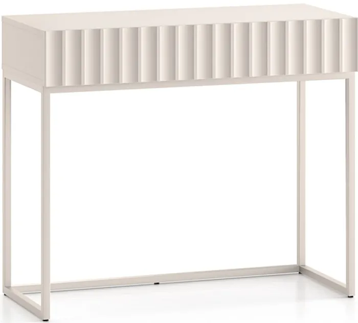 Toaletka Derriva z szufladą i ryflowanymi frontami 91 cm kaszmir