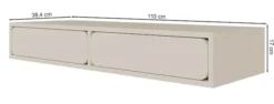 Toaletka wisząca Wuwu z dwiema szufladami 110 cm szarobeżowa