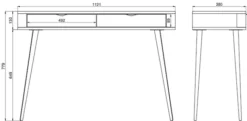Toaletka z szufladami Oval 112 cm Biała