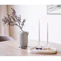 Wazon ceramiczny Lamital 22 cm biało-niebieski