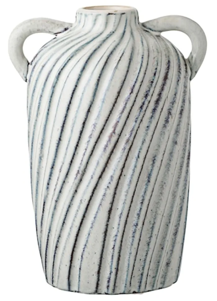 Wazon ceramiczny Lamital 22 cm biało-niebieski
