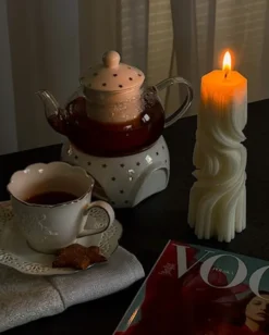 Świeca z wosku palmowego Della Krem 310 g