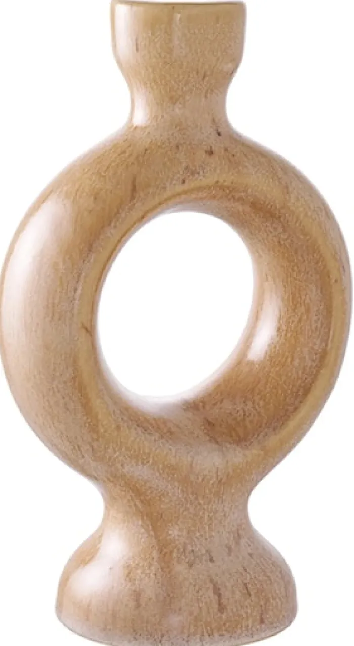 Świecznik Codeted ceramiczny 23,4 cm brązowy