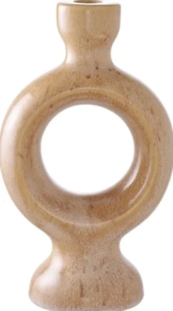 Świecznik Codeted ceramiczny 23,4 cm brązowy