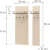 Wieszak ścienny Trend z półkami 76 cm ryflowane fronty beż piaskowy / czarny