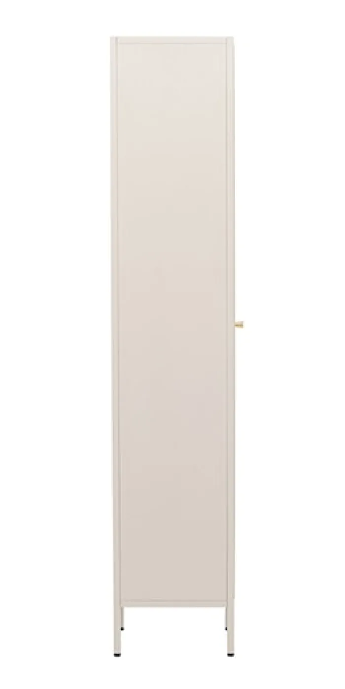 Witryna Bequiti 180x37 cm wysoka beżowa z drzwiczkami