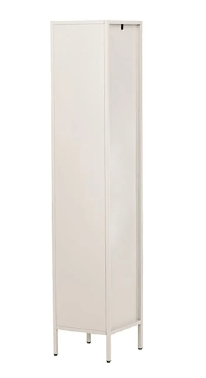 Witryna Bequiti 180x37 cm wysoka beżowa z drzwiczkami