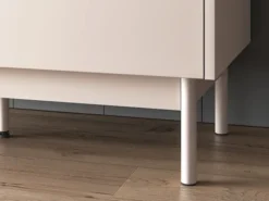 Witryna czterodrzwiowa Dunea przeszklona z oświetleniem 92 cm kaszmir/dąb