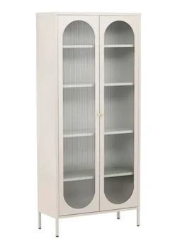 Witryna dwudrzwiowa Bequiti 180x80 cm wysoka beżowa