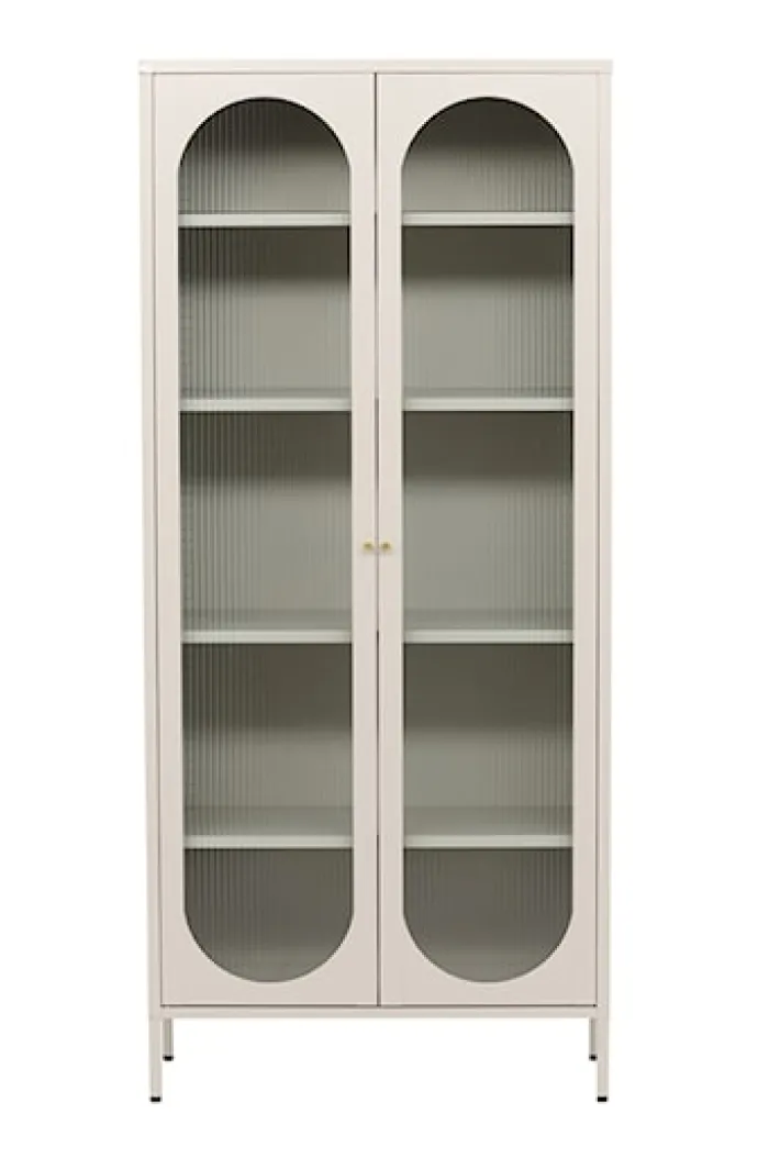 Witryna dwudrzwiowa Bequiti 180x80 cm wysoka beżowa