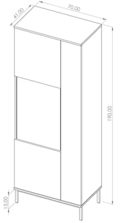 Witryna dwudrzwiowa Perila 70 cm hikora