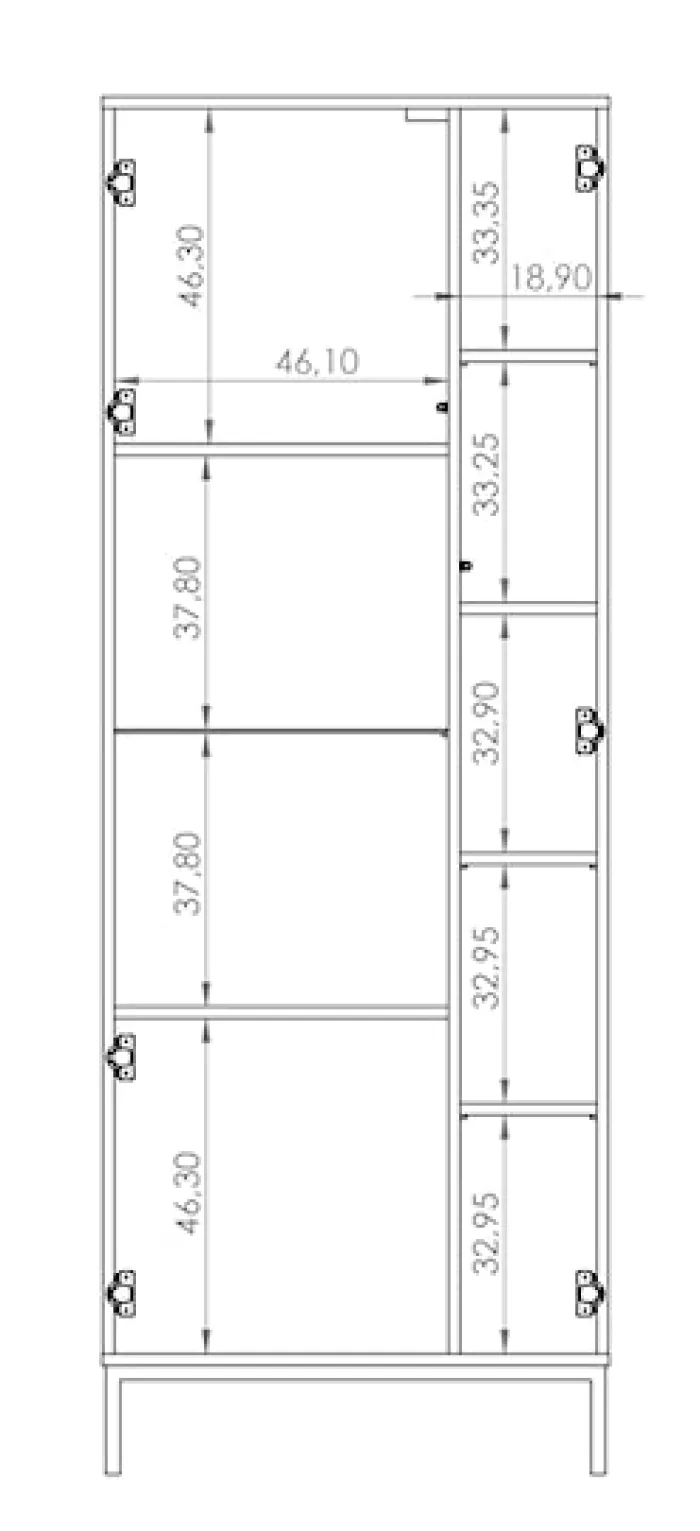 Witryna dwudrzwiowa Perila 70 cm hikora